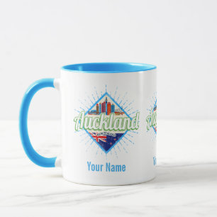 Auckland New Zealand retro skyline vintage Mug