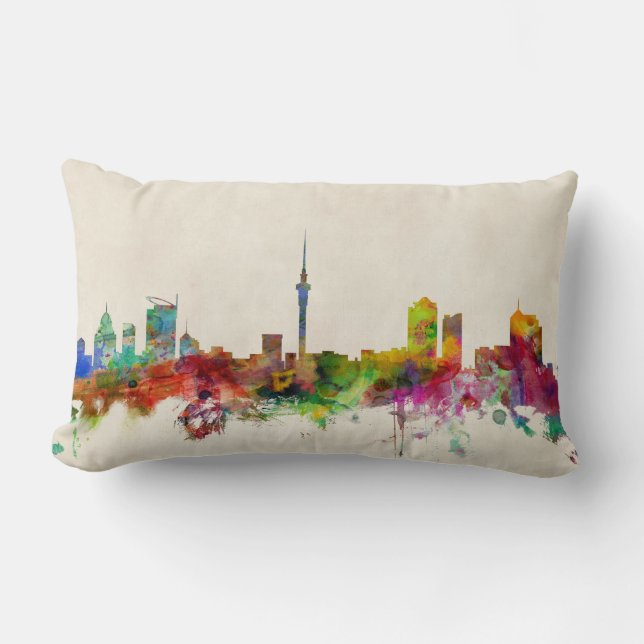 Auckland New Zealand Skyline Lumbar Cushion (Front)