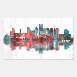 Auckland New Zealand Skyline Rectangular Sticker