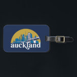 Auckland New Zealand Vintage City Skyline Luggage Tag<br><div class="desc">Vintage and retro city design with beautiful skyline, tourist attraction and cityscape art. Cool skyscraper and building silhouette illustration merchandise for tourist and traveller. Perfect as souvenir to bring back home when travelling. Save the memory of your travel and vacation with family and friends. Background colour can be customised to...</div>