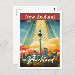 Auckland New Zealand Vintage Famous Travel Place Postcard
