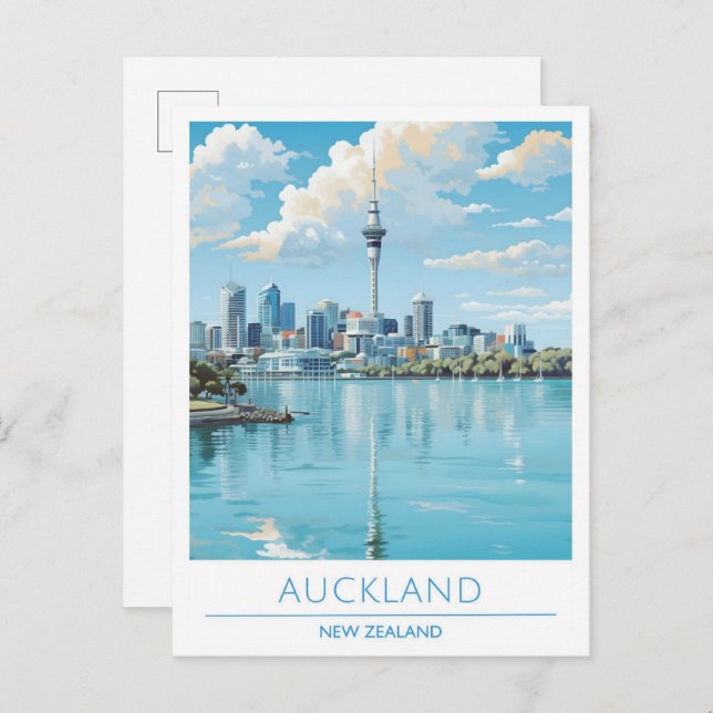 Auckland New Zealand Vintage Travel  Postcard (Front/Back)