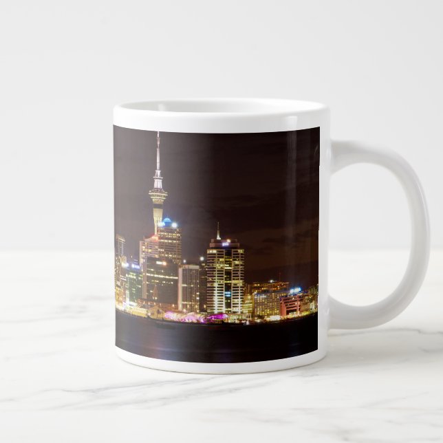Auckland Night Cityscape Large Coffee Mug (Right)
