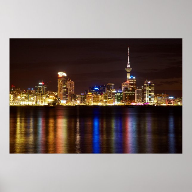 Auckland Night Cityscape Poster (Front)