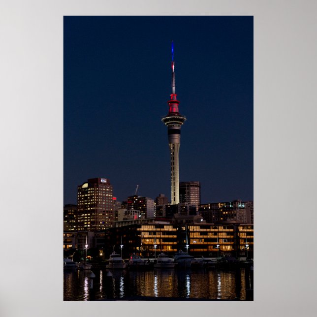 Auckland night light, Sky Tower, Poster (Front)