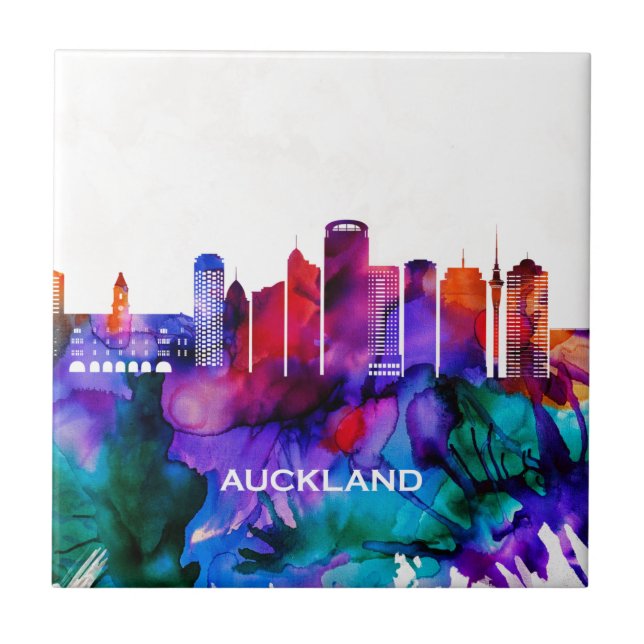 Auckland Skyline Ceramic Tile (Front)