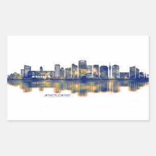 Auckland Skyline Rectangular Sticker