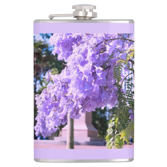 Auckland's Purple Princess Tree Hip Flask (Front)
