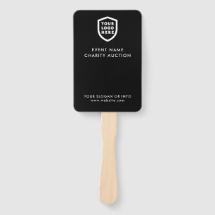 Auction Paddle   Charity Event Bid Modern Logo Han Hand Fan