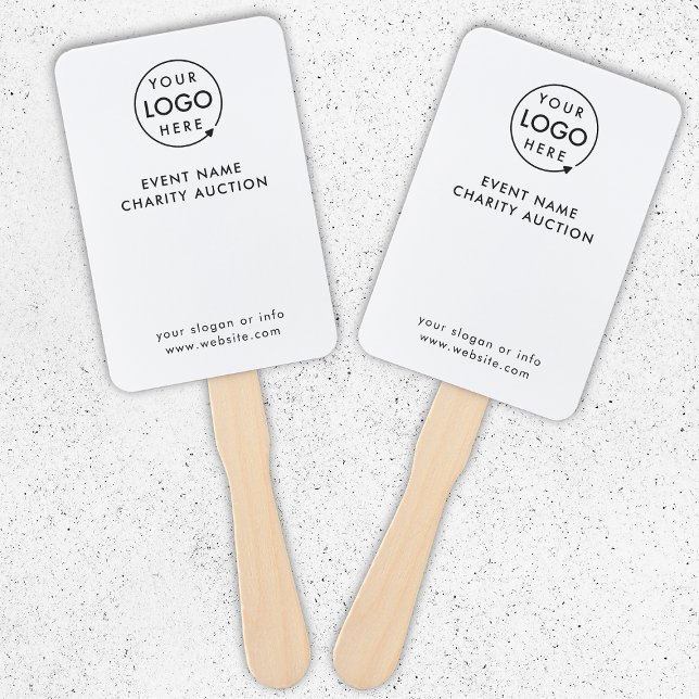 Auction Paddle | Charity Event Bid Modern Logo Hand Fan (Creator Uploaded)