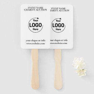 Auction Paddle   Charity Event Bid Modern Logo  Hand Fan