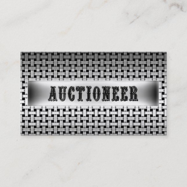 Auctioneer Metal Look Business Card (Front)