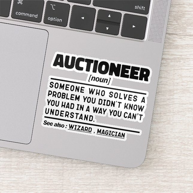 Auctioneer Noun Definition Marketer Funny Sayings (Detail)