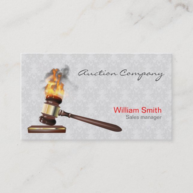 Auctioneer Services Business Card (Front)