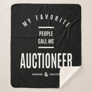 Auctioneer Work Job Title Gift Sherpa Blanket