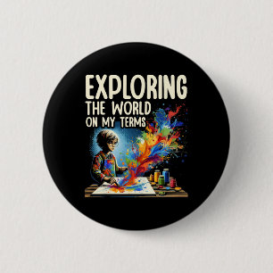 Audhd Autism Adhd Autistic Spectrum Neurodiversity 6 Cm Round Badge