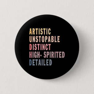 Audhd Autism Adhd Autistic Spectrum Neurodiversity 6 Cm Round Badge