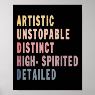 Audhd Autism Adhd Autistic Spectrum Neurodiversity Poster