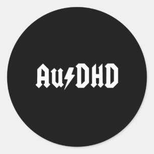 Audhd Autism + Adhd Both Neurodivergent Lightning Classic Round Sticker