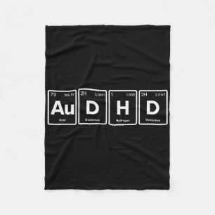 Audhd Periodic Table Autism + Adhd For Nerds Minim Fleece Blanket