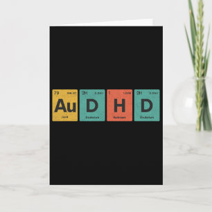Audhd Periodic Table Autism+adhd For Nerds Retro D Card