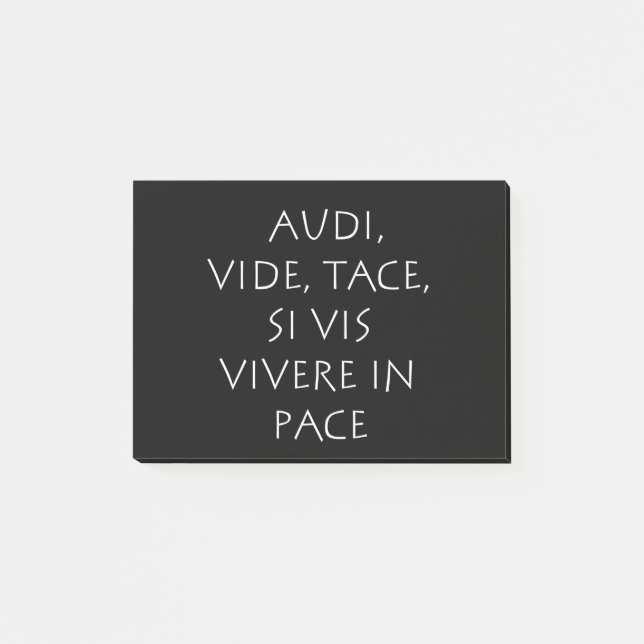 Audi vide tace si vis vivere in pace post-it notes (Front)