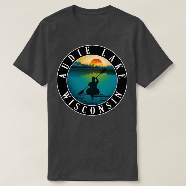 Audie Lake Wisconsin Kayaking T-Shirt (Design Front)