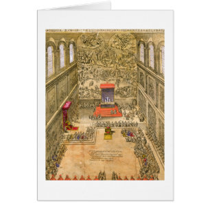 Audience Chapel at the Vatican (colour engraving)