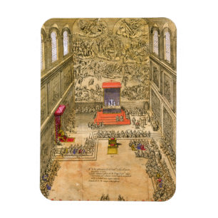 Audience Chapel at the Vatican (colour engraving) Magnet