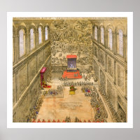 Audience Chapel at the Vatican (colour engraving)