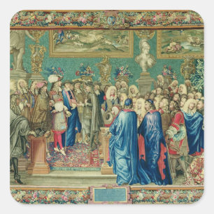 Audience Granted by Louis XIV to the Count Square Sticker