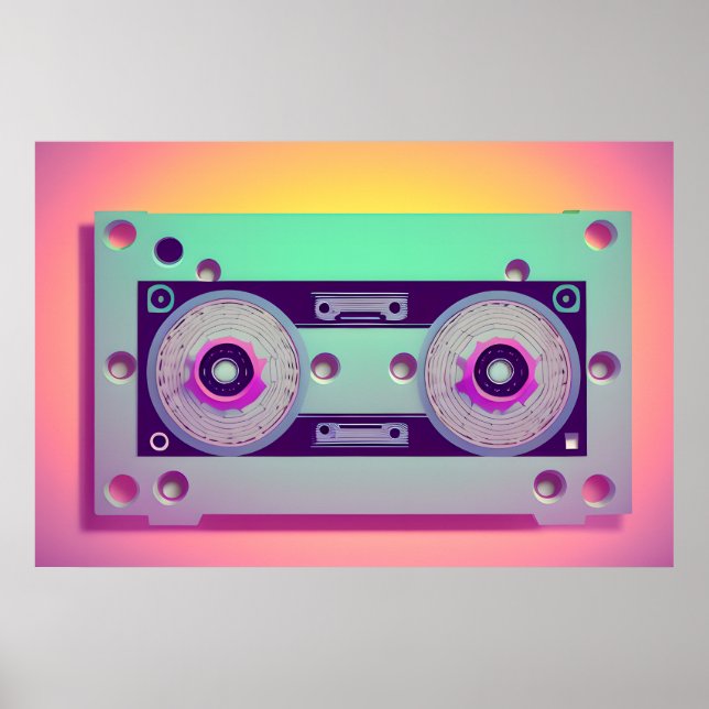 Audio cassett | Music | Retro | Digital Art |  Poster (Front)