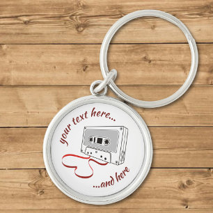Audio cassette keychain