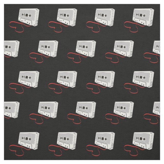 Audio Cassette Pattern Fabric (Swatch)