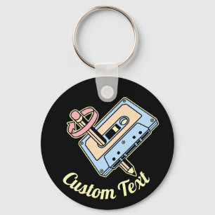 Audio Cassette with Pencil Key Ring
