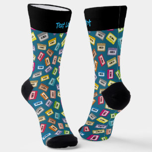 Audio Cassettes Pattern Socks