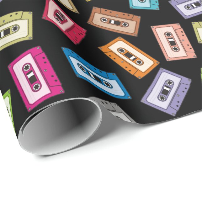 Audio Cassettes Pattern Wrapping Paper (Roll Corner)