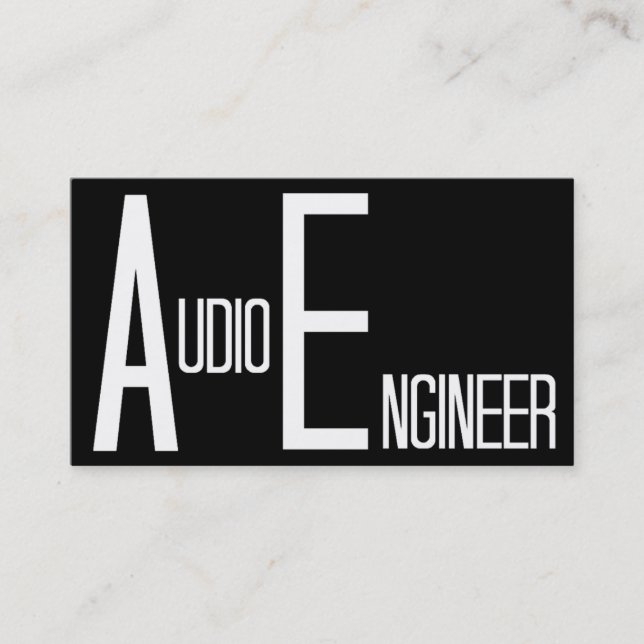 Audio Engineer Black Simple Business Card (Front)