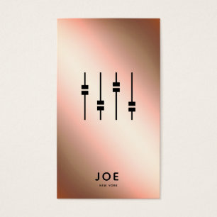 Audio Engineer Faux Rose Gold Business Card