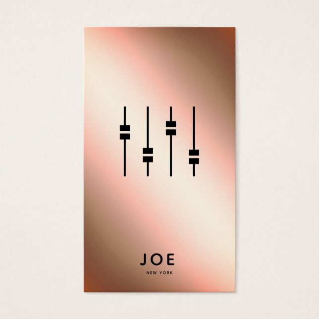 Audio Engineer | Faux Rose Gold Business Card (Front)