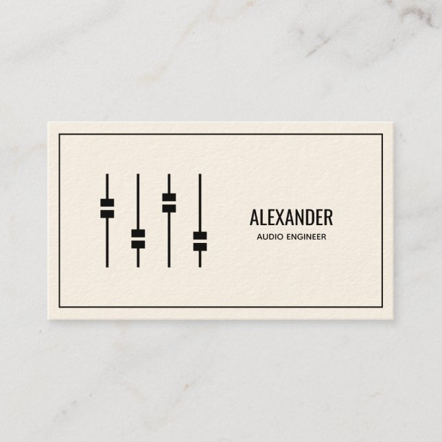 Audio Engineer Ivory Business Card (Front)