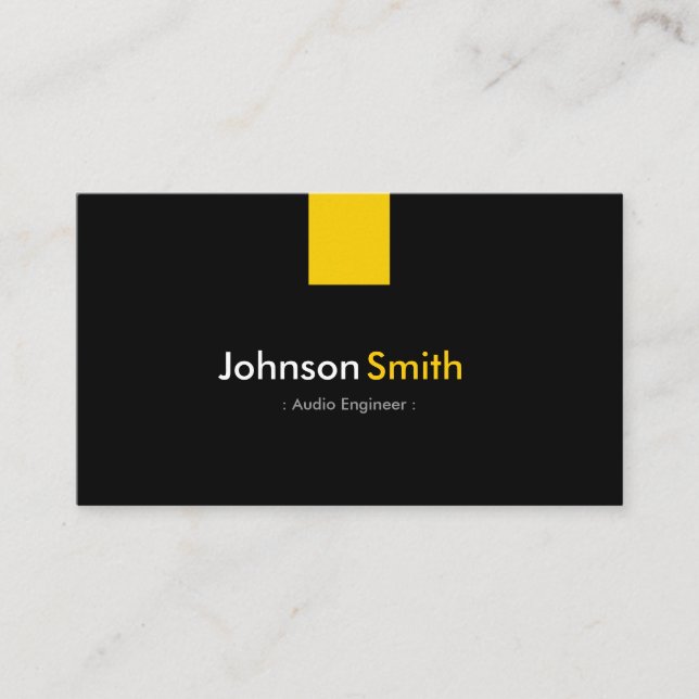 Audio Engineer - Modern Amber Yellow Business Card (Front)