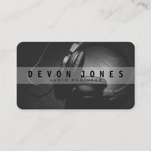 Audio Engineer Photo Business Card (Front)
