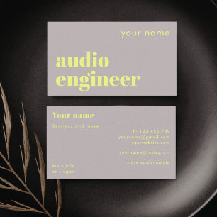 Audio Engineer sound technician Business Card