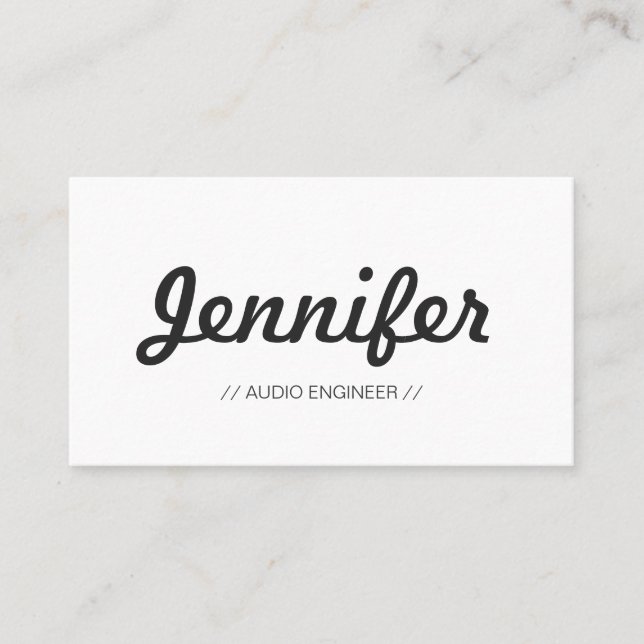 Audio Engineer - Stylish Simple Concise Business Card (Front)