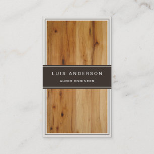 Audio Engineer - Stylish Wood Texture Business Card