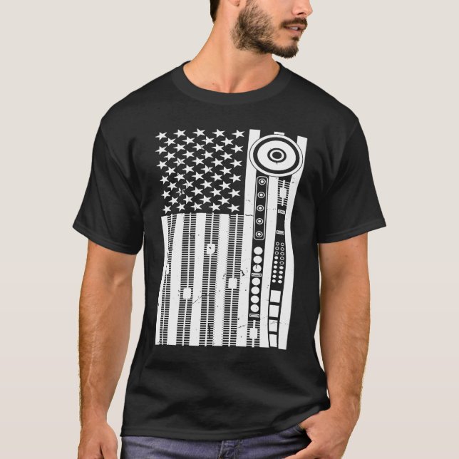 Audio Engineer US Flag Sound Engineer Audio Engine T-Shirt (Front)