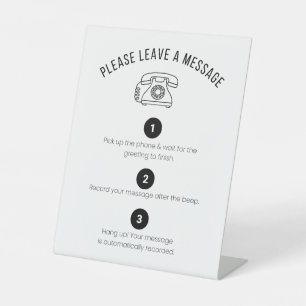 Audio Guest Book Retro Vintage Phone Instructions Pedestal Sign