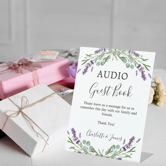 Audio Guest Book sign lavender greenery wedding (Creator Uploaded)