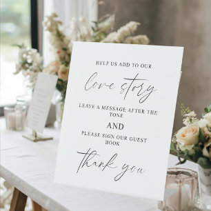 Audio Guest Book Wedding Tabletop Sign 